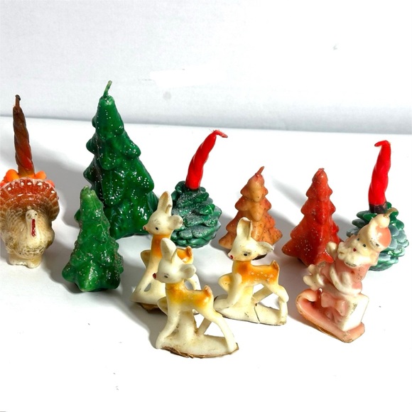 Vintage Lot 12 Holiday Candles Christmas Thanksgiving Gurley & Other MCM Decor - Picture 2 of 9